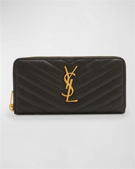 ysl monogram grain de poudre zip-around wallet|YSL monogram large zip.